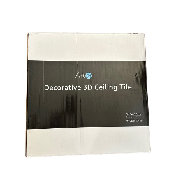 Art3D 24"×24" Intricate Black Ceiling/Wall Tile - Picture 7 of 8